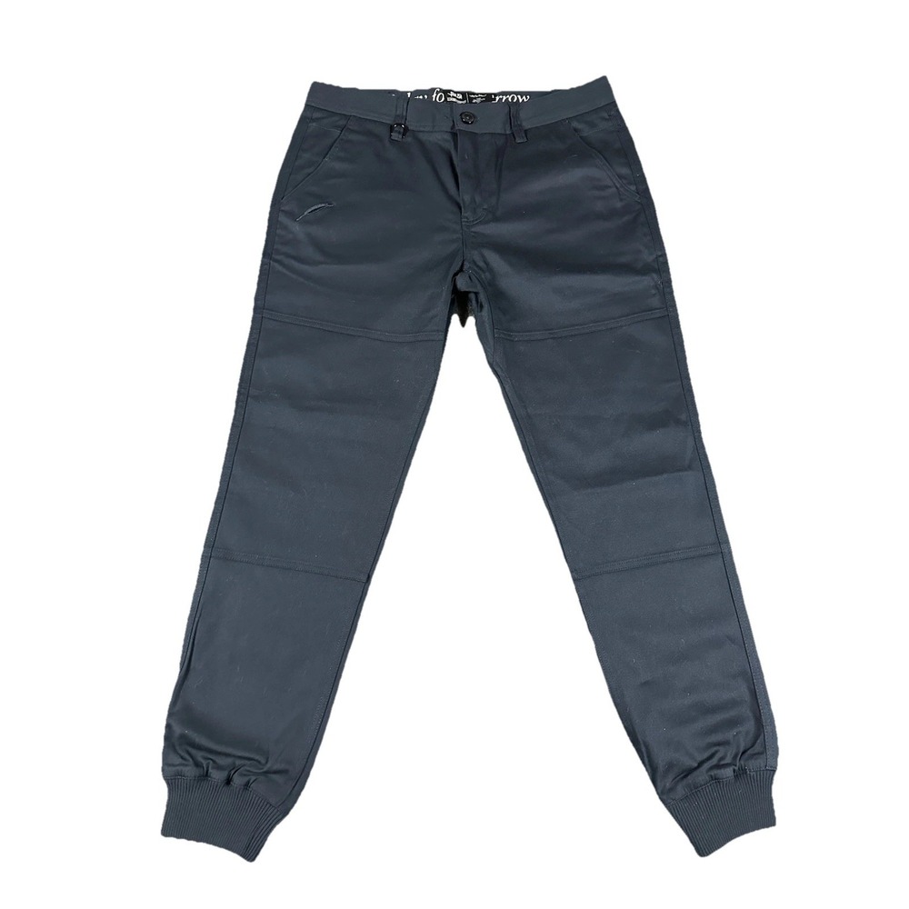 Publish Brand Men Jogger Pants Navy Cotton Twill Tapered Distressed Utility 34